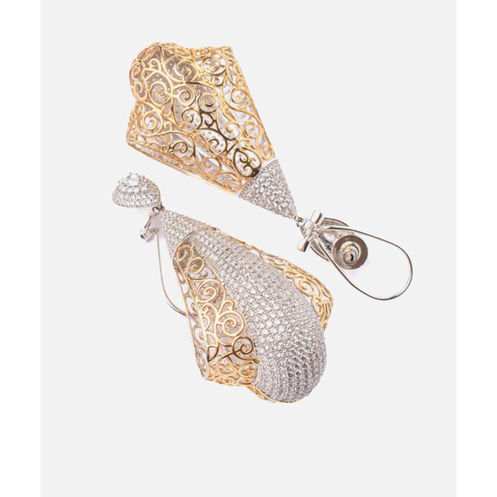 VIVINIA By Vidhi Mehra Florence Gold Plated White Womens Dangle Earrings