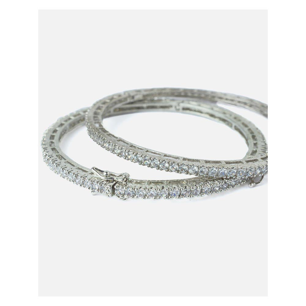 VIVINIA By Vidhi Mehra Silver Plated Zircon Womens Bangles