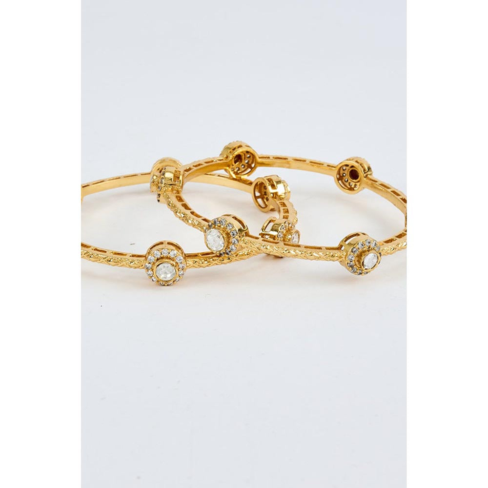 VIVINIA By Vidhi Mehra Gold Plated Womens Synthetic Stone Bangles
