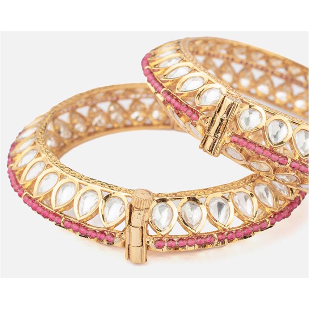 VIVINIA By Vidhi Mehra Isvaraah 2.0 Gold Plated Kundan/Polki Bangles