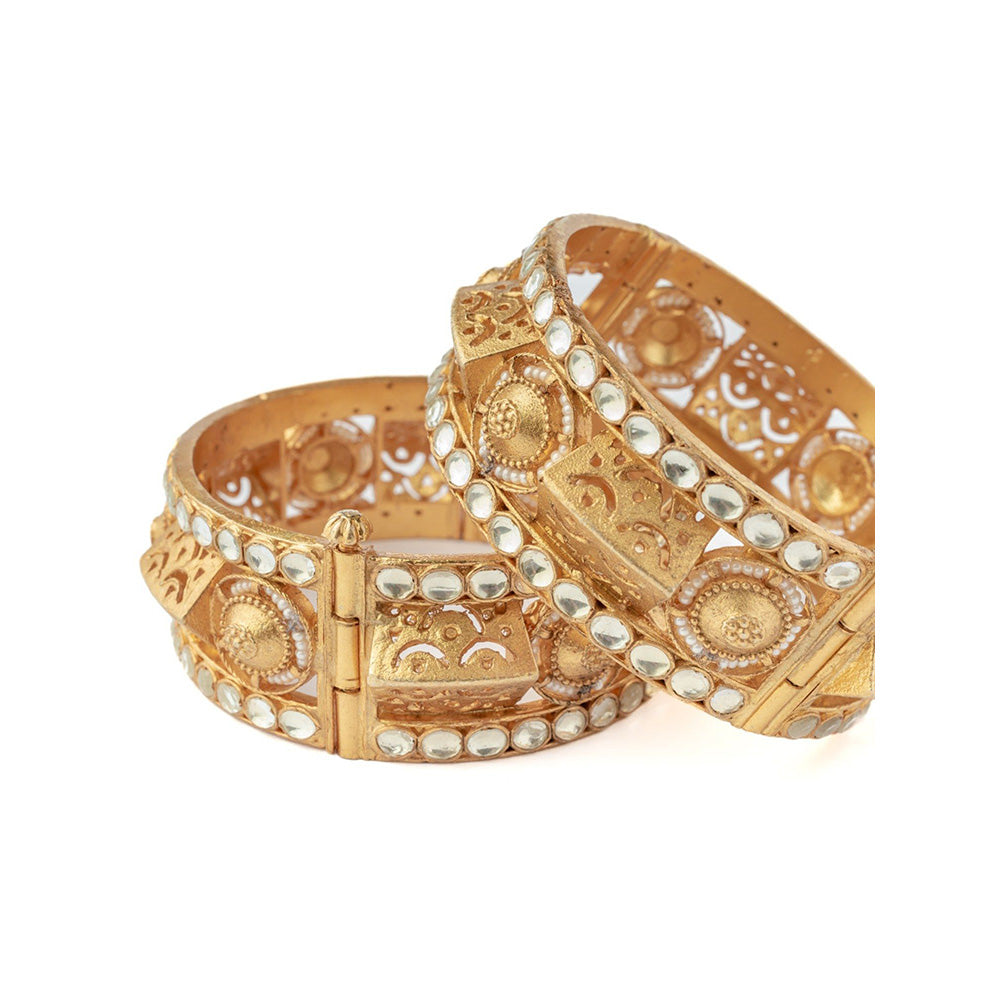 VIVINIA By Vidhi Mehra Gold Plated Womens Kundan Polki Bangles