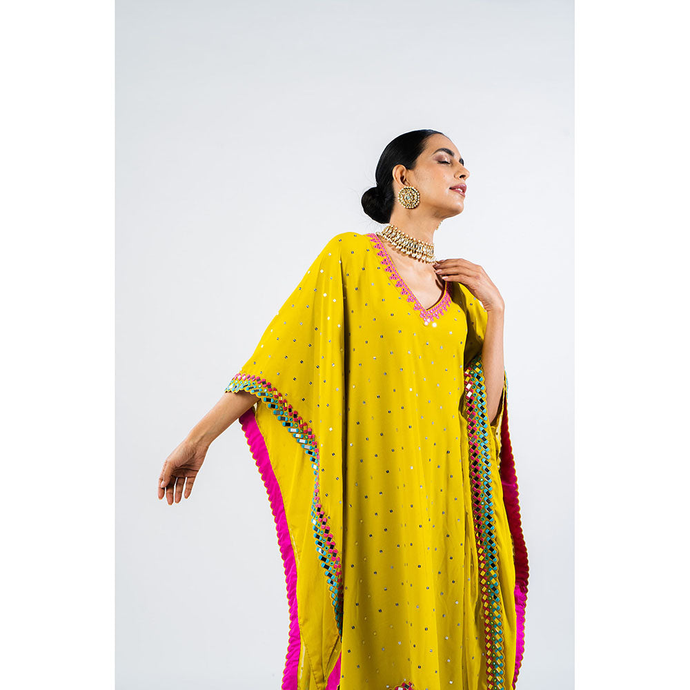 Vvani by Vani Vats Moss Green Kaftan & Palazzo (Set of 2)