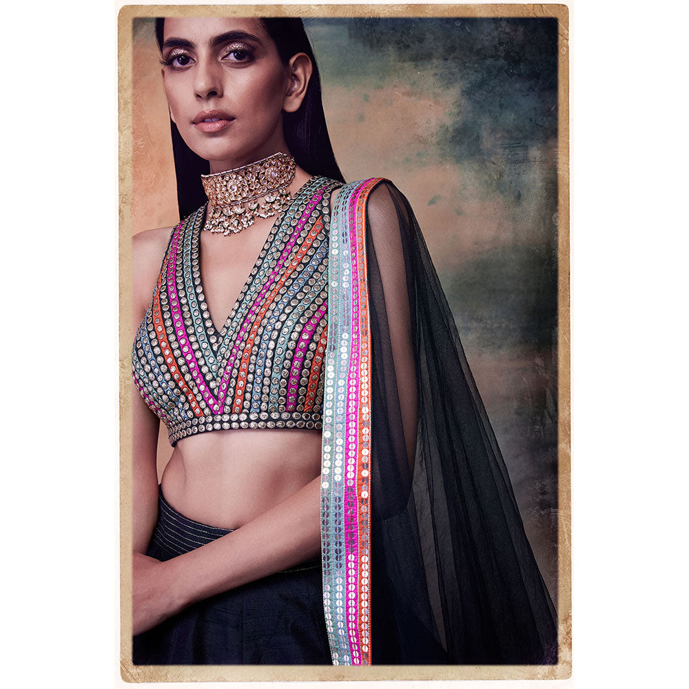 Vvani by Vani Vats Multi Blouse with Lehenga & Dupatta (Set of 3)