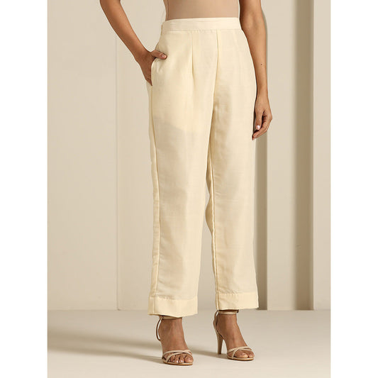 WAZIR C Gul Off White Kaftan with Pant & Slip (Set of 3)