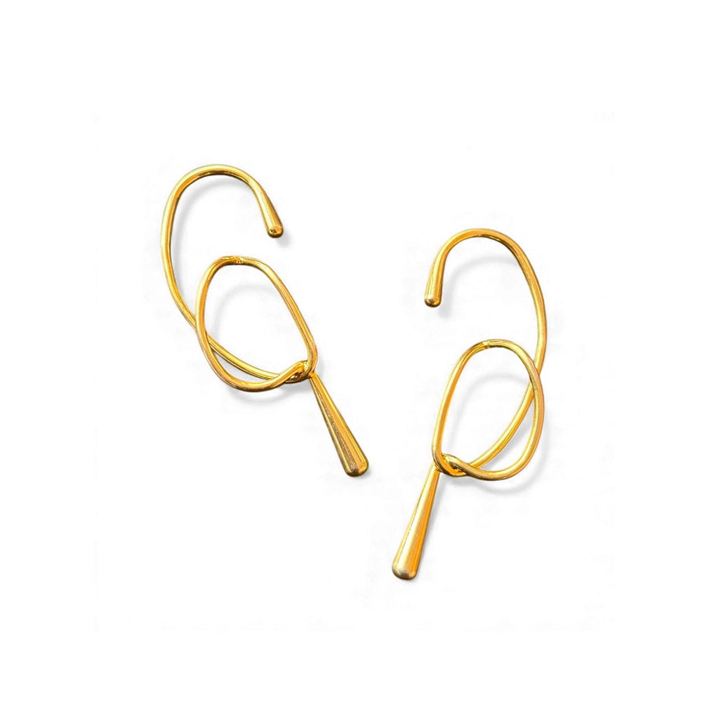 WRAPGAME INDIA Molten Lava Ear Cuffs - Gold