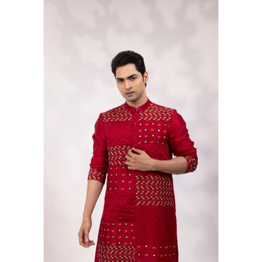YOSEBA Rang Zarq Mirz Embroidered Kurta with Pant