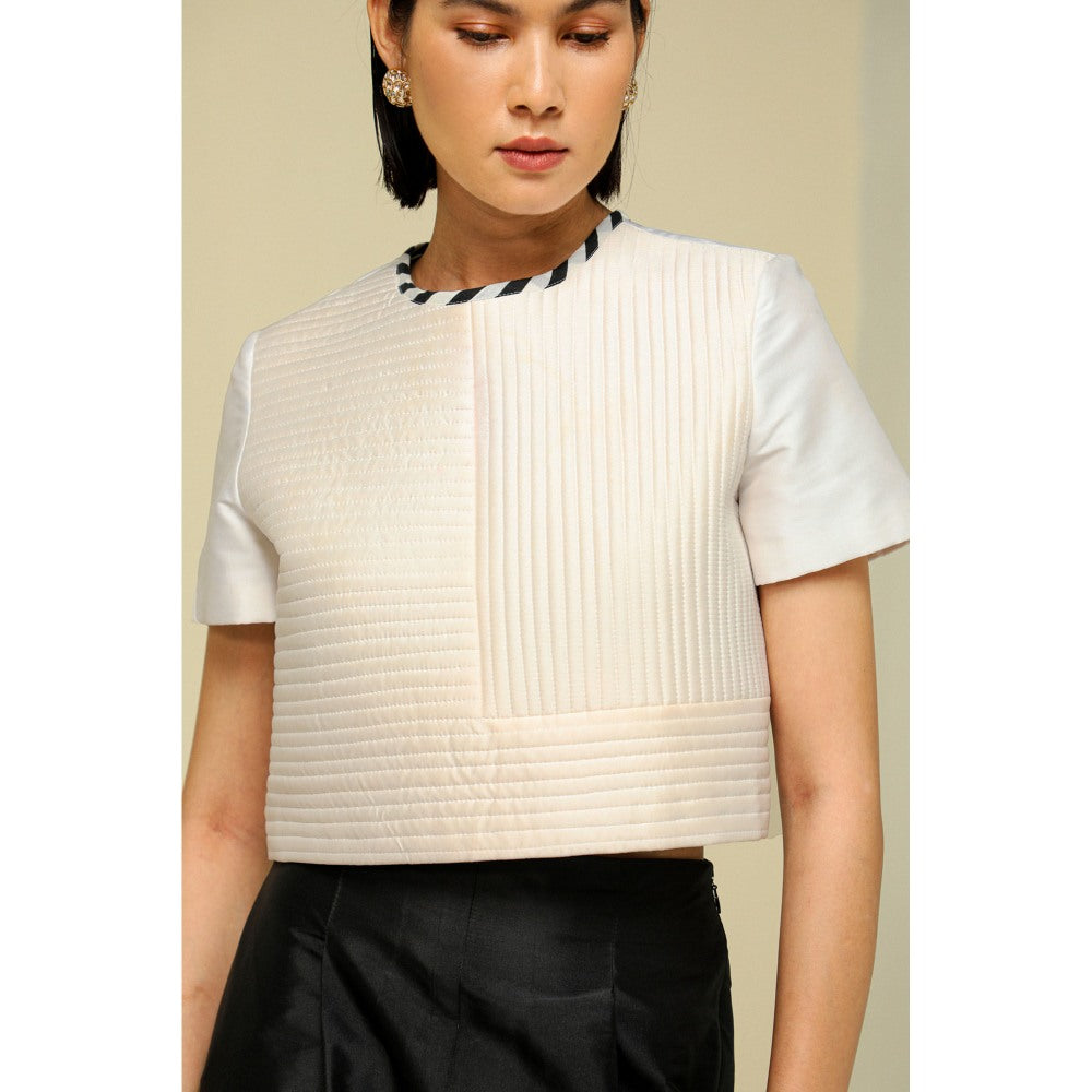 Zaitra White Stripe Top