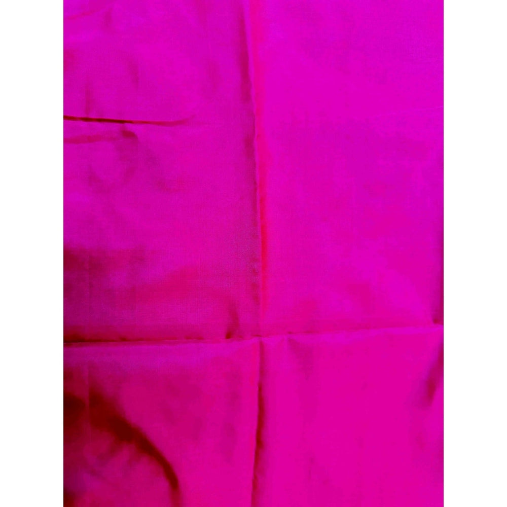 Zal from Benaras Green Chanderi Handloom Saree with Unstitched Blouse