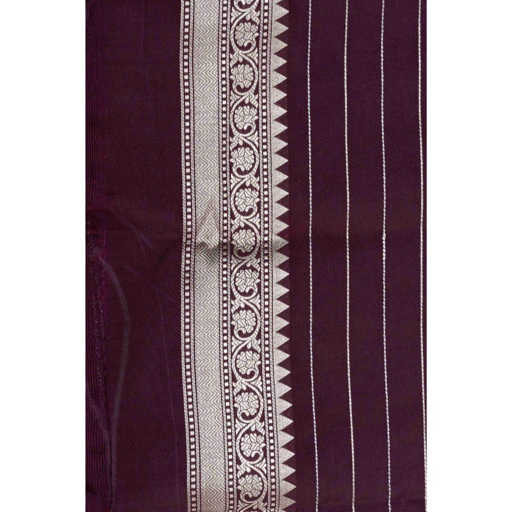 Zal from Benaras Pure Katan Silk Banarasi Handloom Saree without Blouse