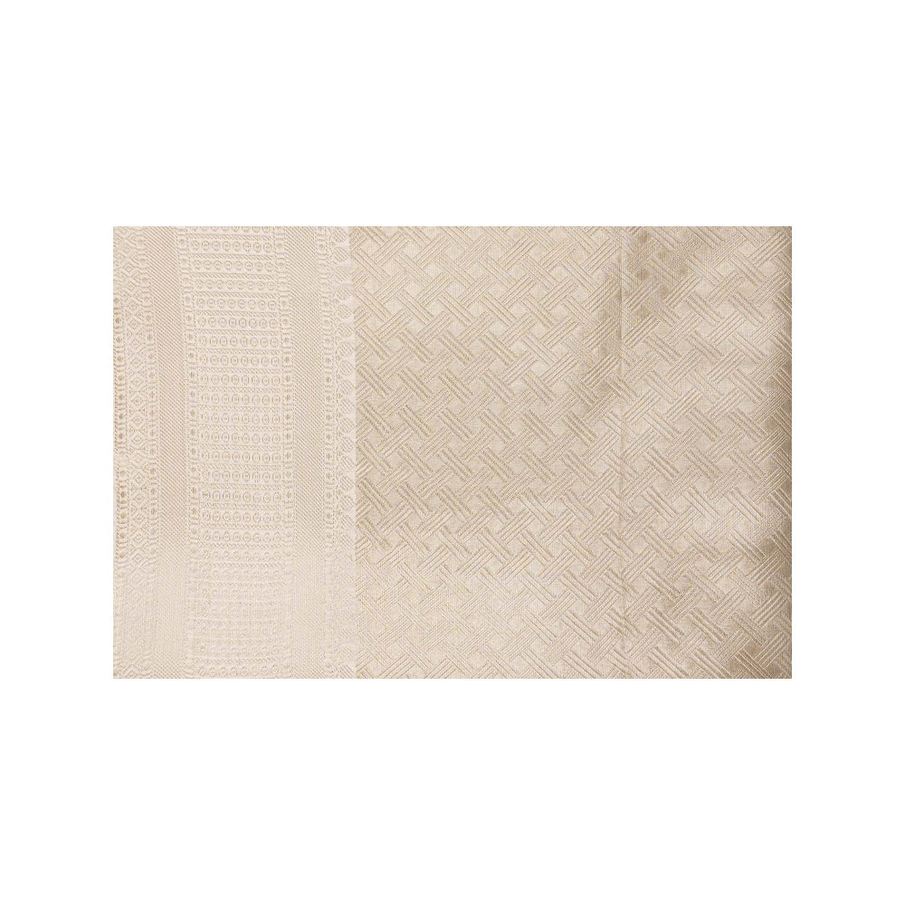 Zal from Benaras White Pure Katan Silk Brocade Banarasi Handloom Saree without Blouse