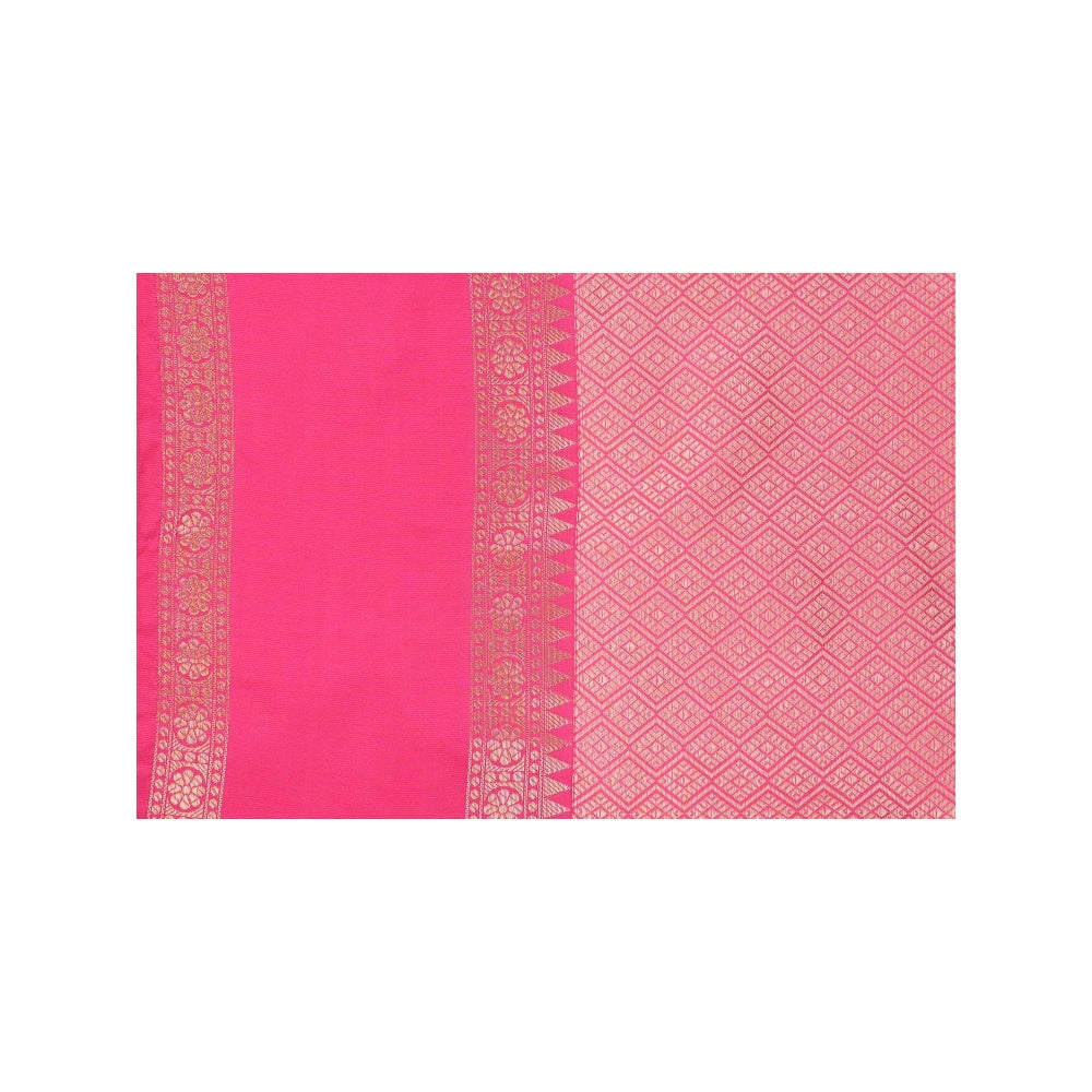 Zal from Benaras Cream Pure Silk Brocade Banarasi Handloom Saree without Blouse