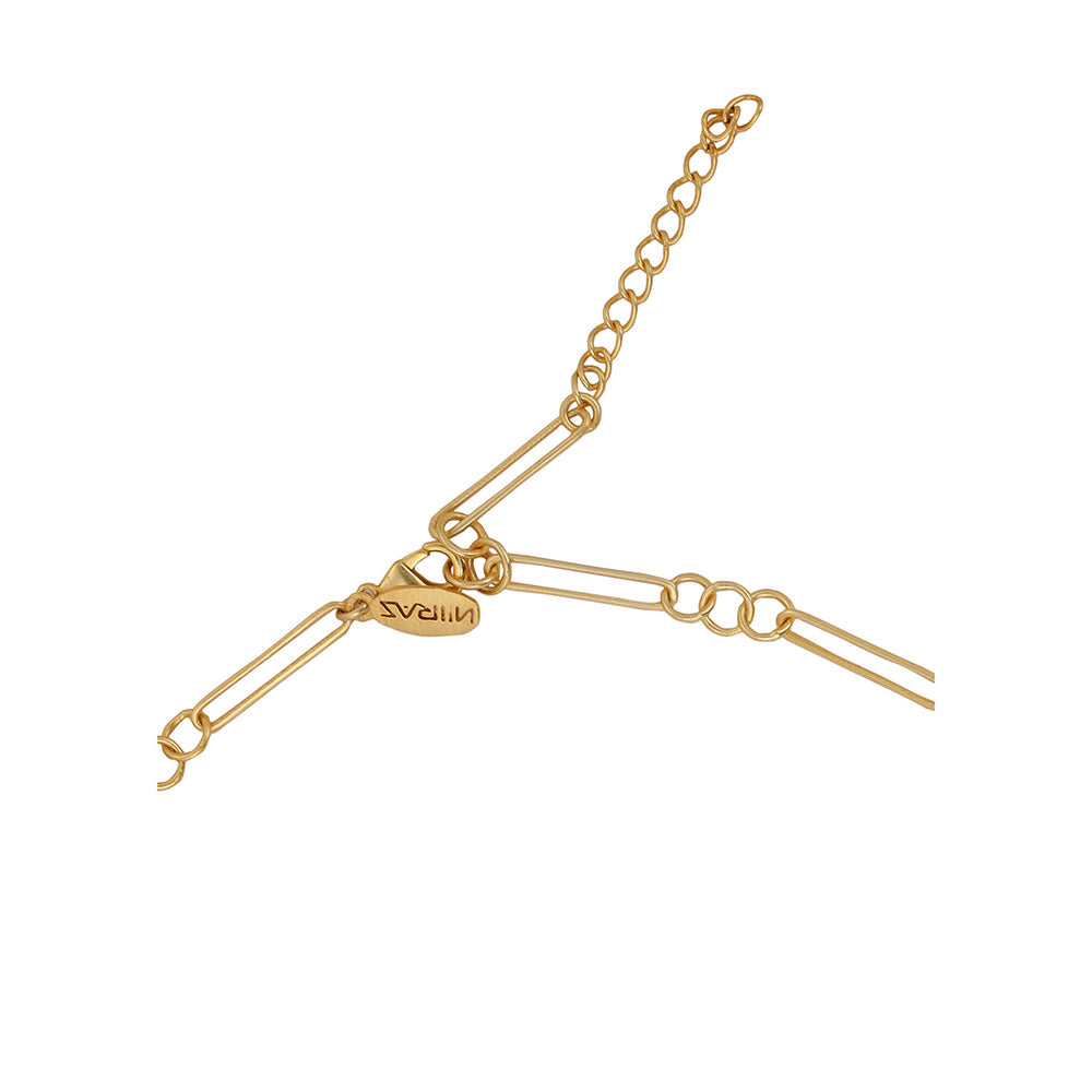 ZARIIN 22Kt Gold Plated Multi Stone Healing Bracelet