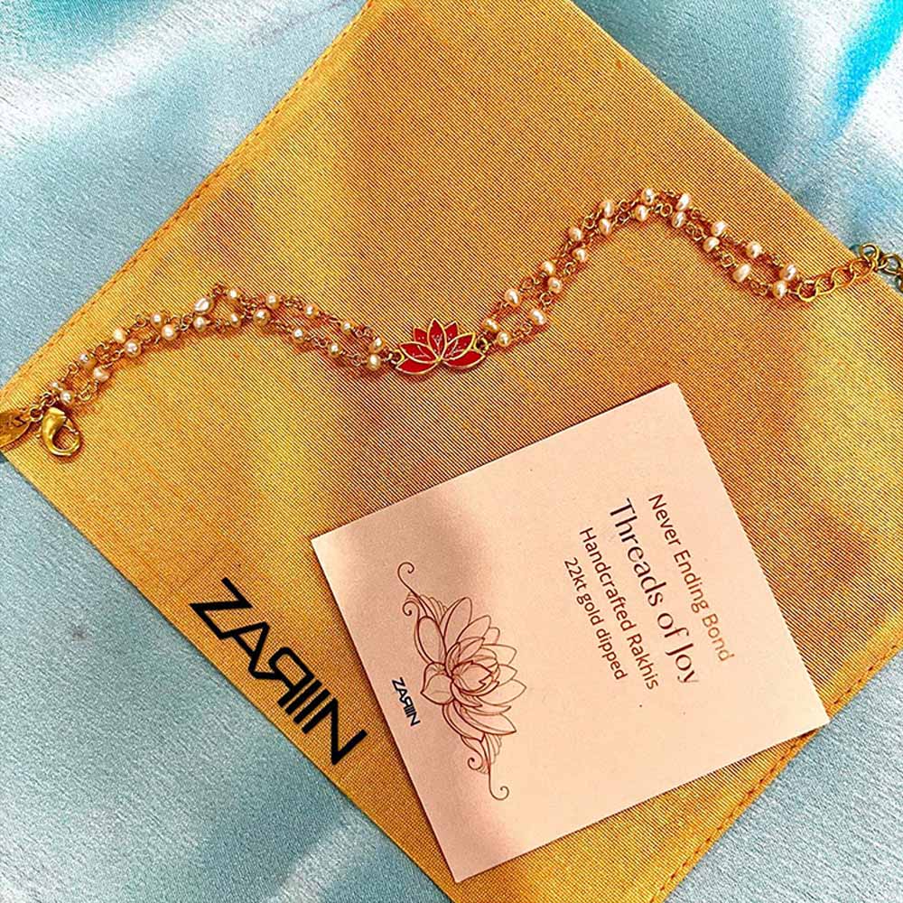 ZARIIN Lotus Aura Rakhi & Lumba Bracelet Box