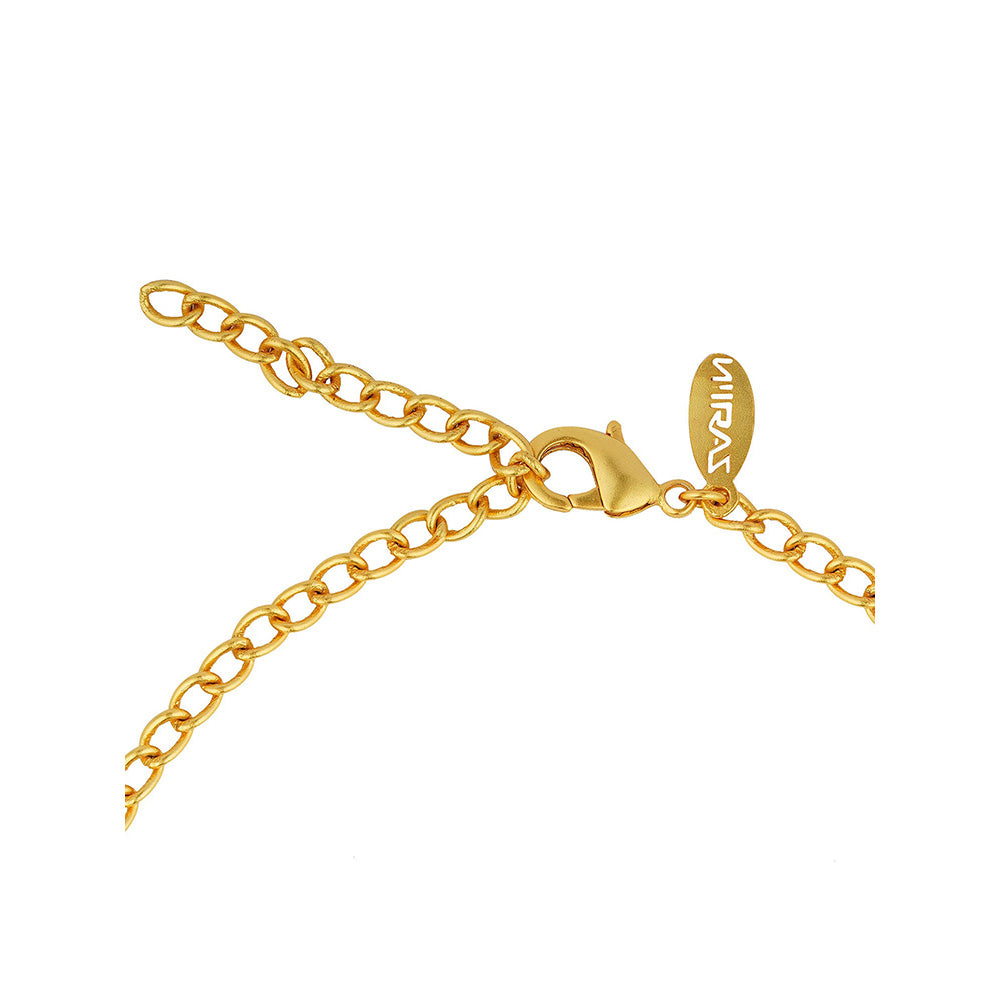 ZARIIN 22k Gold Plated Back to Nature Choker Necklace
