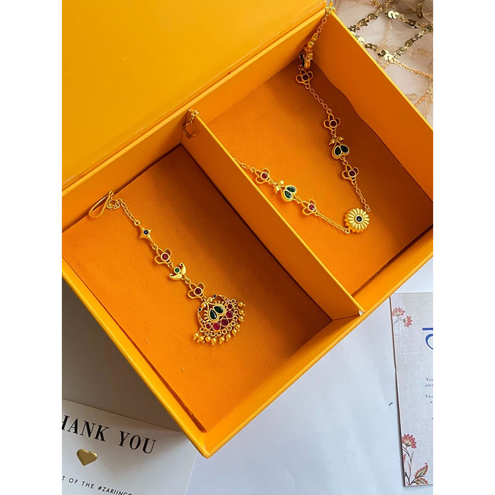 ZARIIN Regal Crown Gift Set with Maang Tikka and Maatha Patti