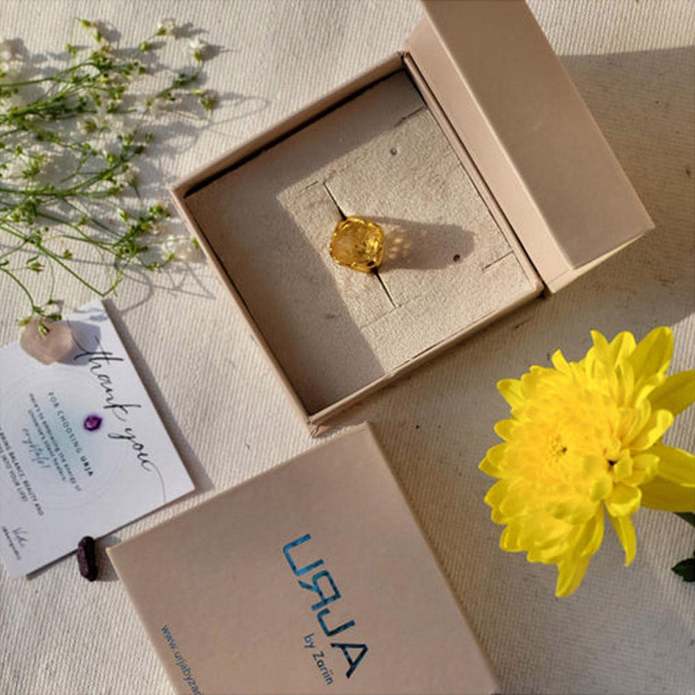 ZARIIN Citrine Healing Ring For Joy And Success