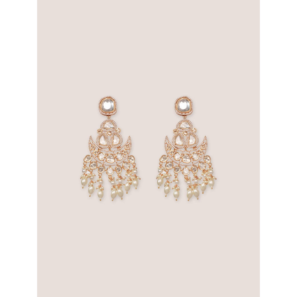 Zevar By Geeta Ameeran Moissanite White Earrings