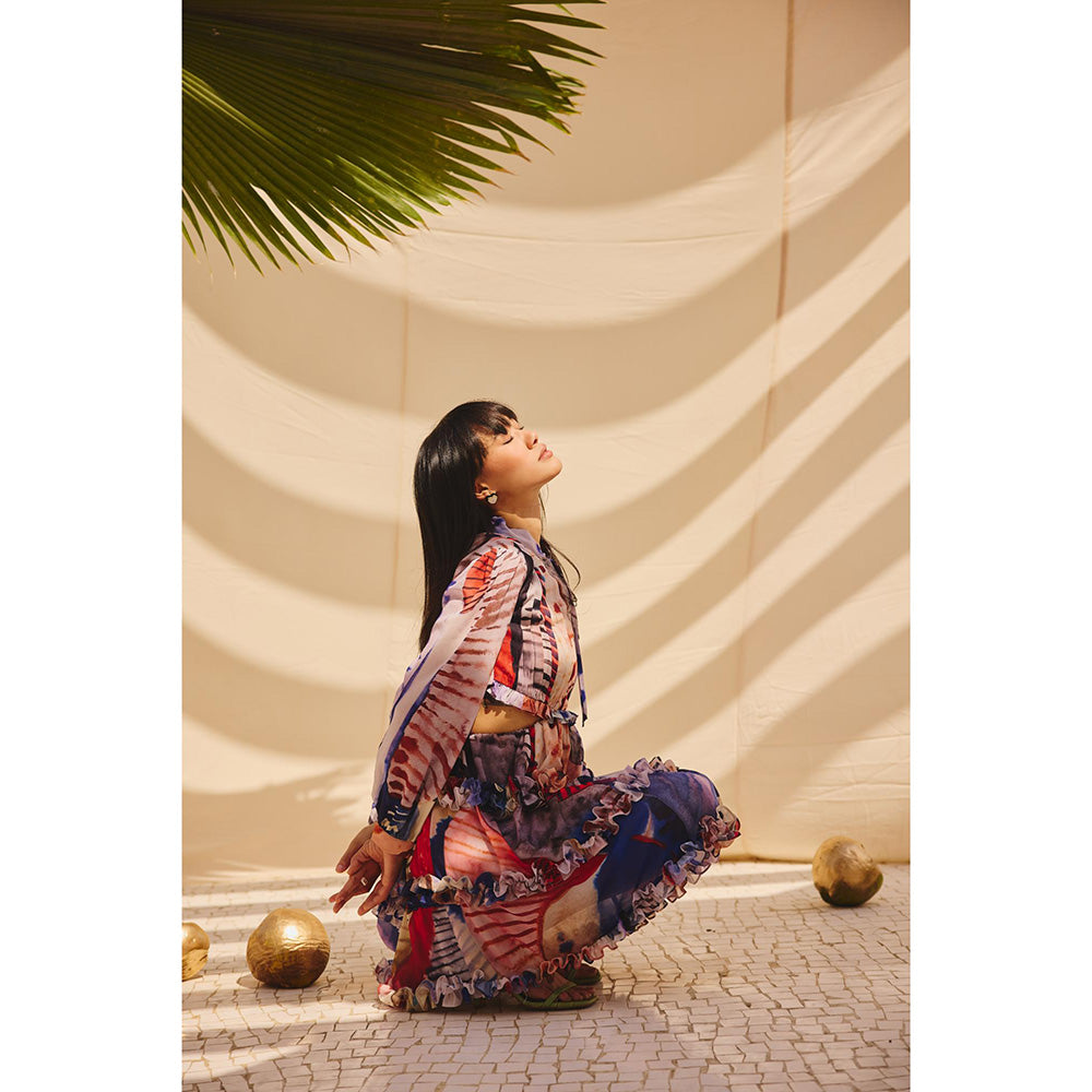 Zip by Payal & Zinal Pleats and Palettes Printed Mini Dress