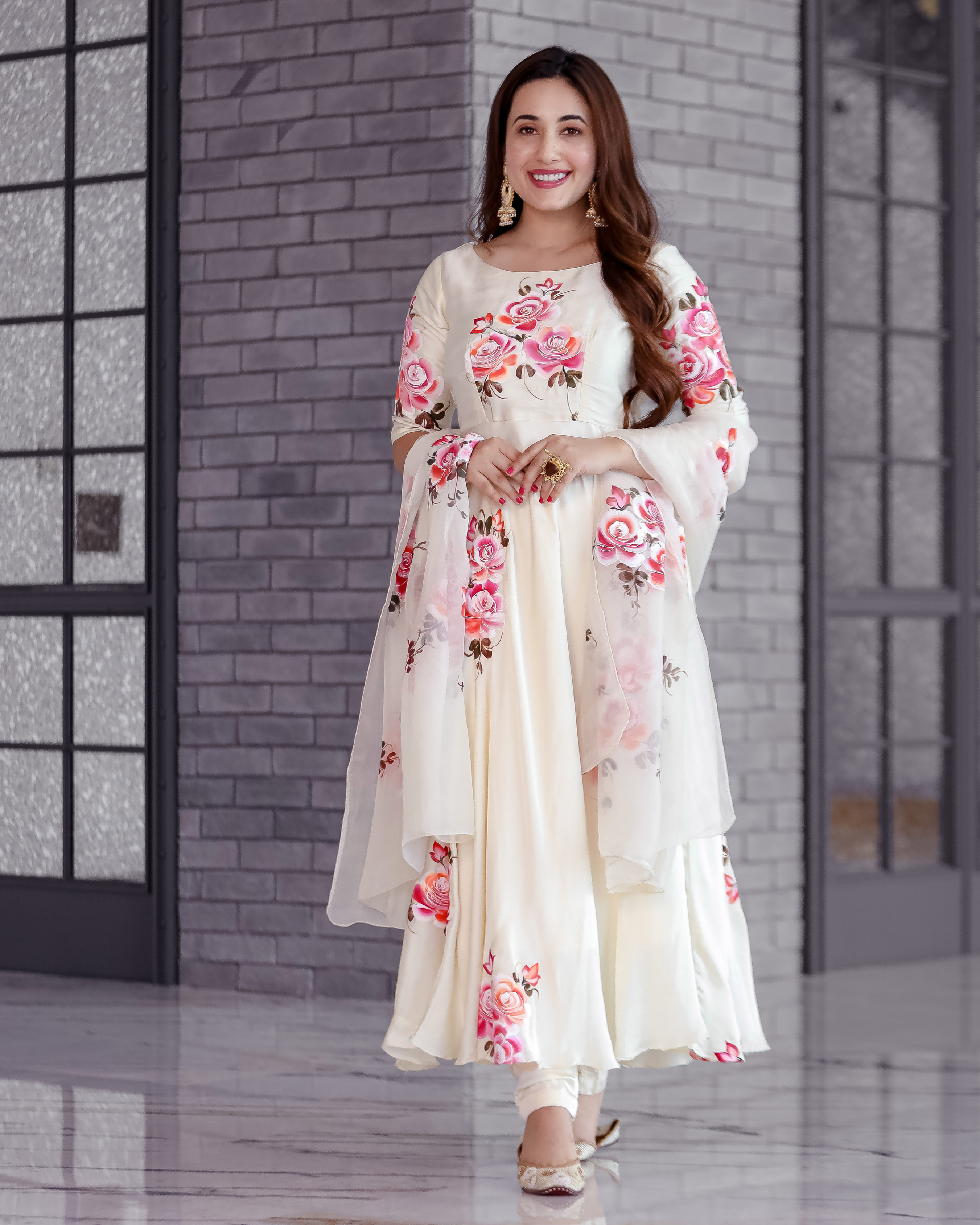 Buy Cream Valeria Handpainted Suit Set Online in India - Aachho – Nykaa  Fashion