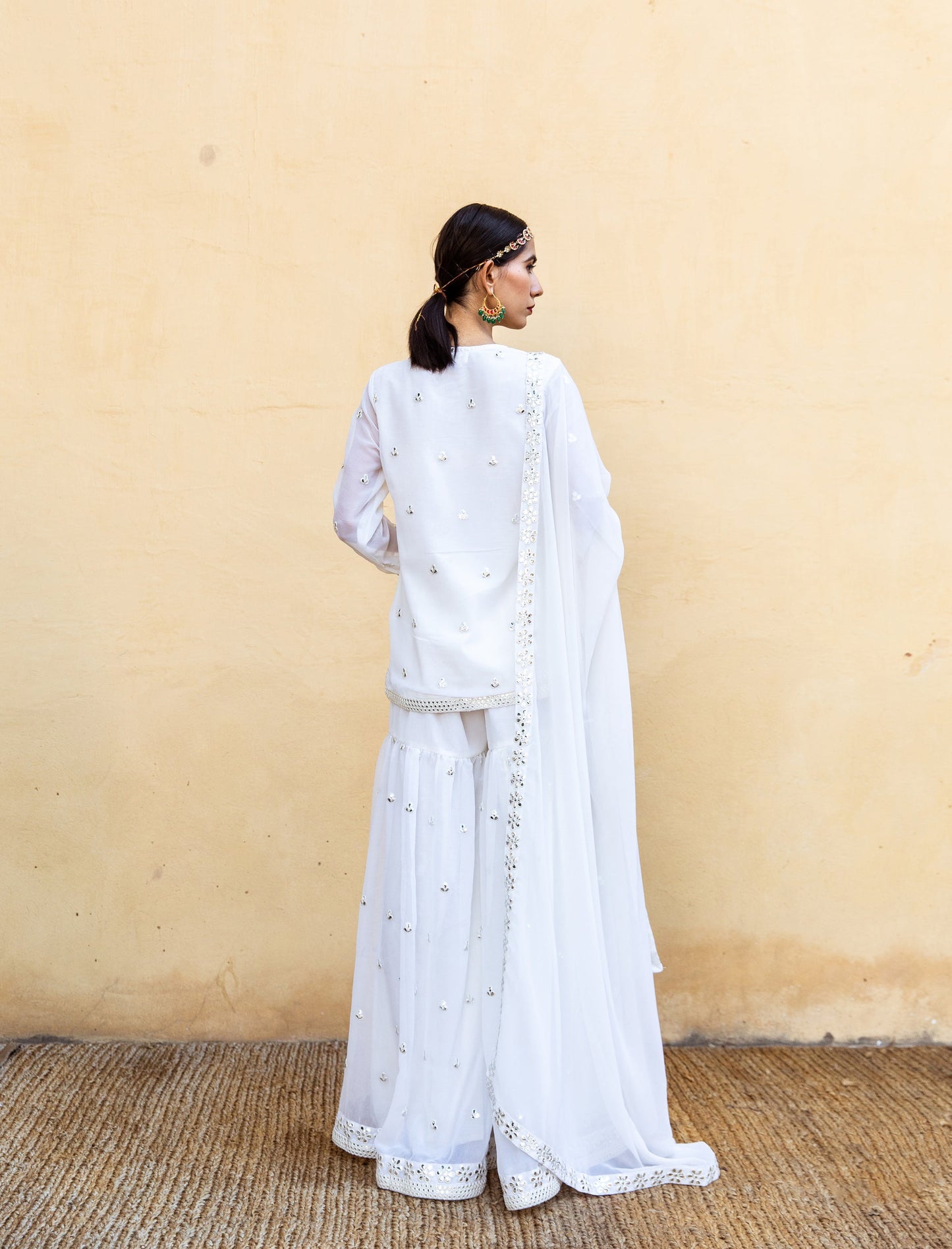 Hoor Ivory Sharara Set