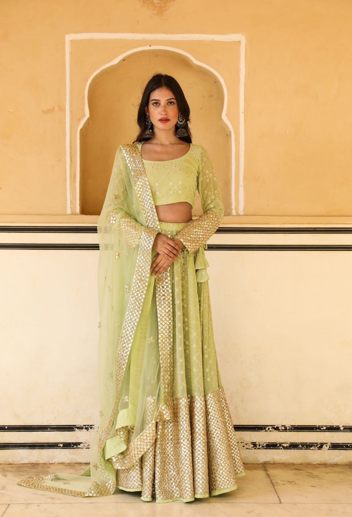 Nanda Pista Lehenga Set