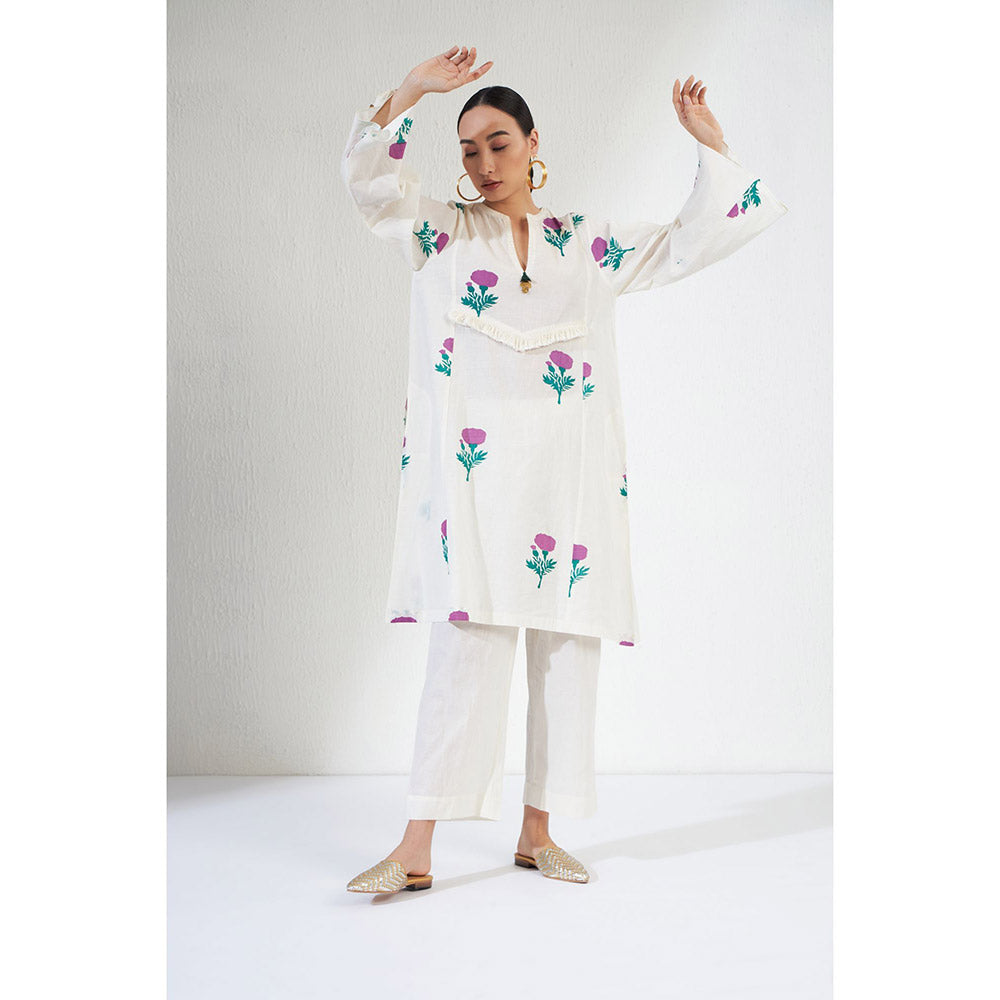 Aavidi By Dimple Veera Green Floral Co-ord (Set of 2)