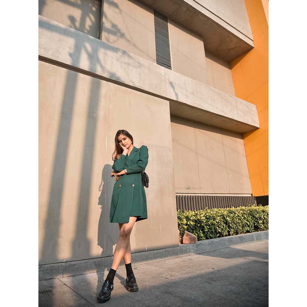 AlterEGO Classic Trench Green Asymmetric Dress