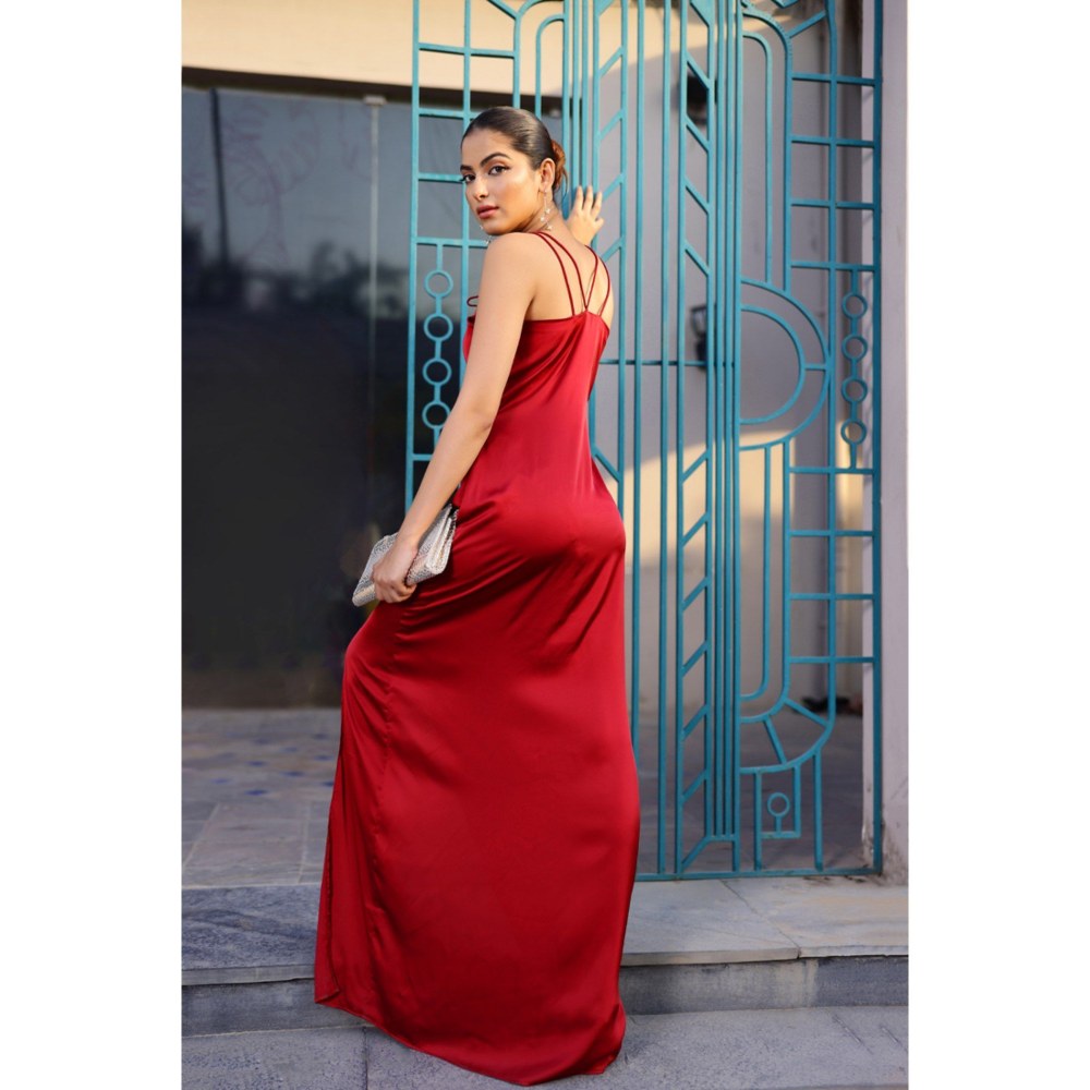 AlterEGO Stella Satin Silk Slip Maxi Dress