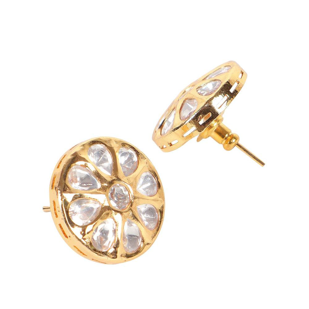 Auraa Trends 22KT Gold Plated Kundan Traditional Handcrafted Stone Choker Set