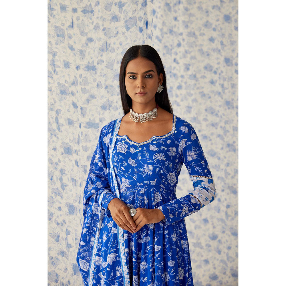 Baise Gaba Blue Nabh Anarkali (Set of 3)