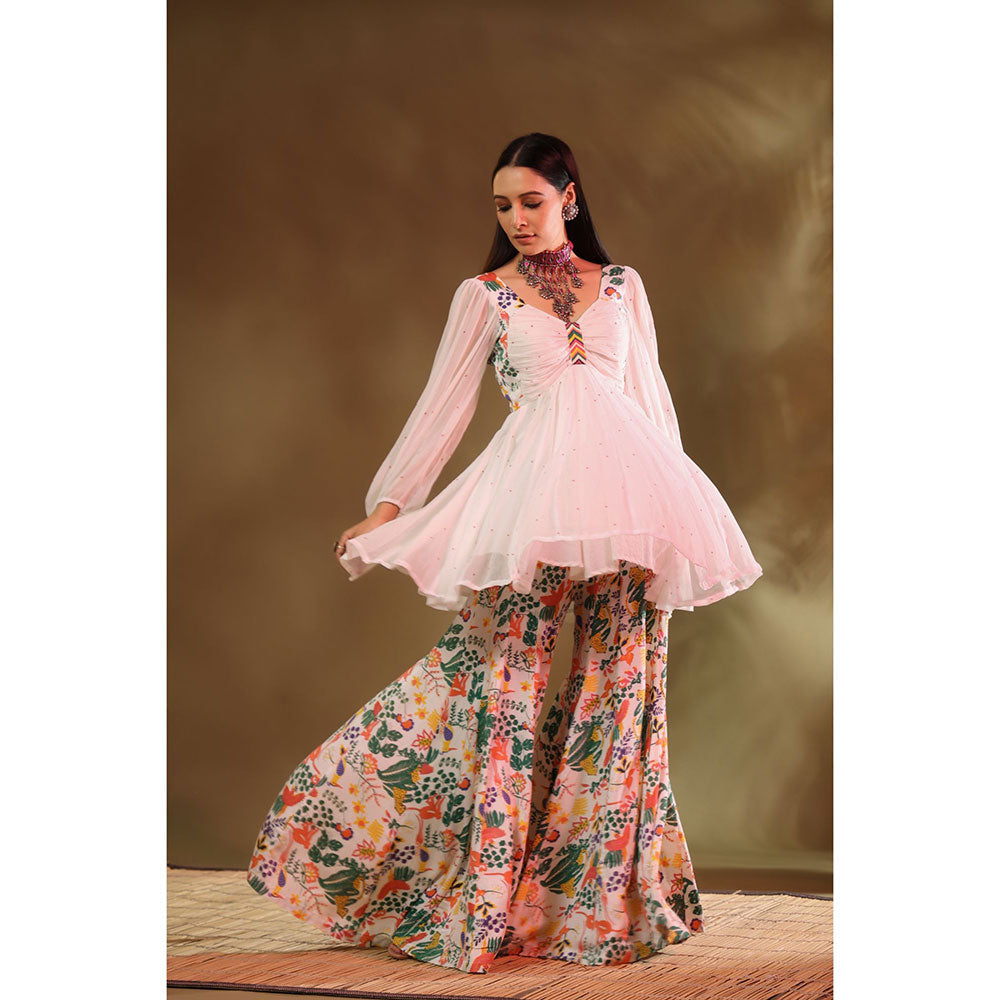Baise Gaba White Tara Sharara (Set of 2)