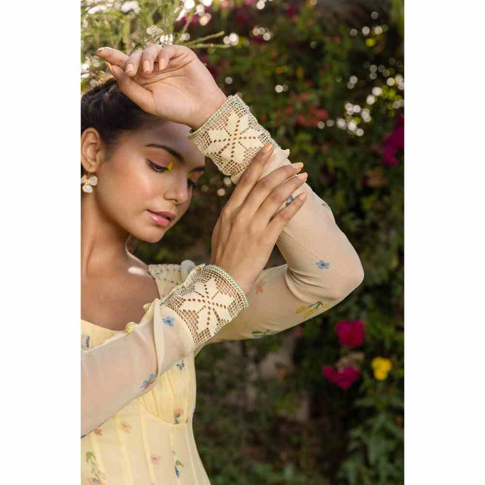 Baise Gaba Juniper Anarkali Kurta - Yellow