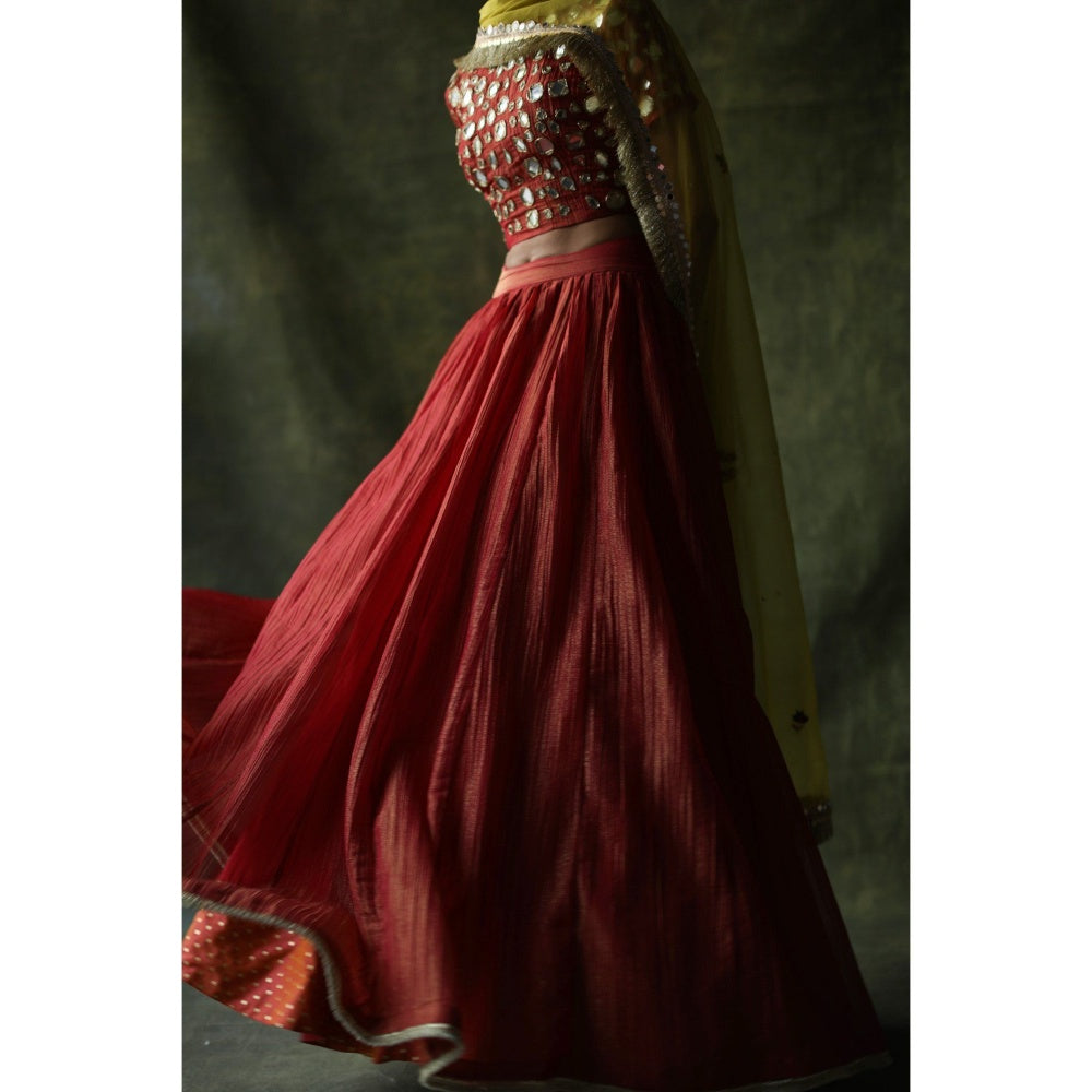 Begum Pret Pink Sifat Lehenga (Set of 3)