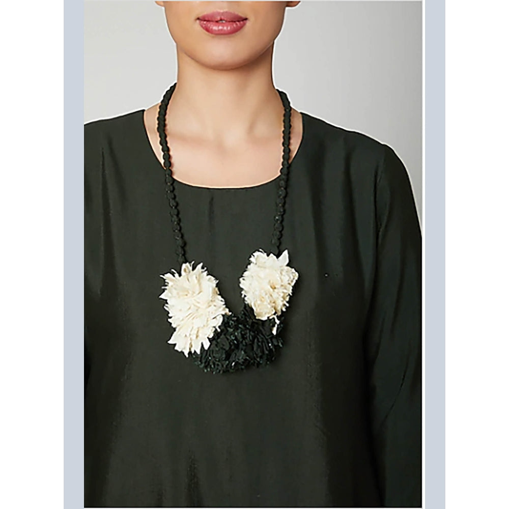 Bohame Bottle Green Dream Dress With Necklace (Set of 2)