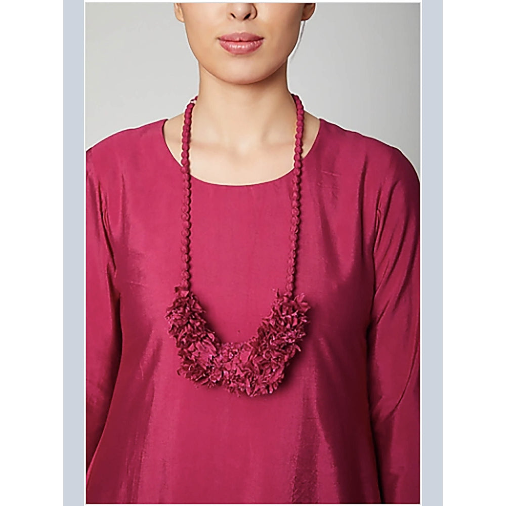 Bohame Magenta Dream Dress With Necklace