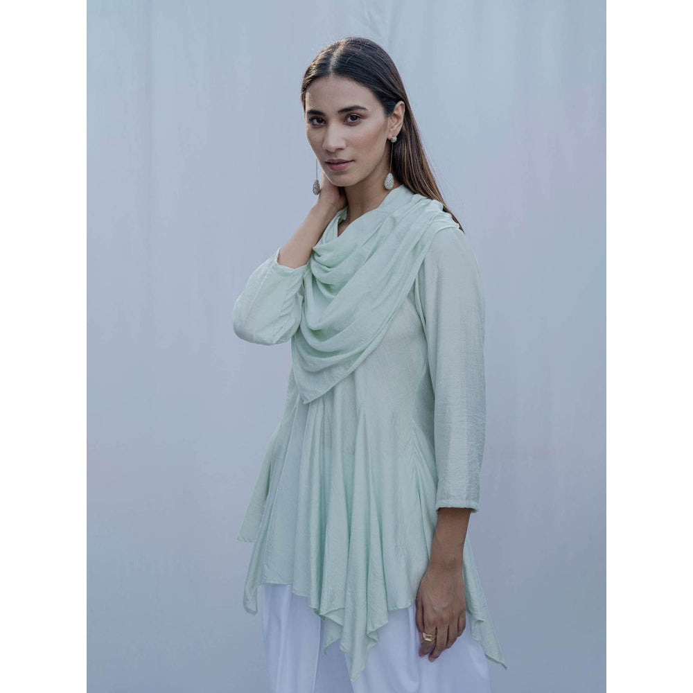 Bohame Green Dream Cowl Top