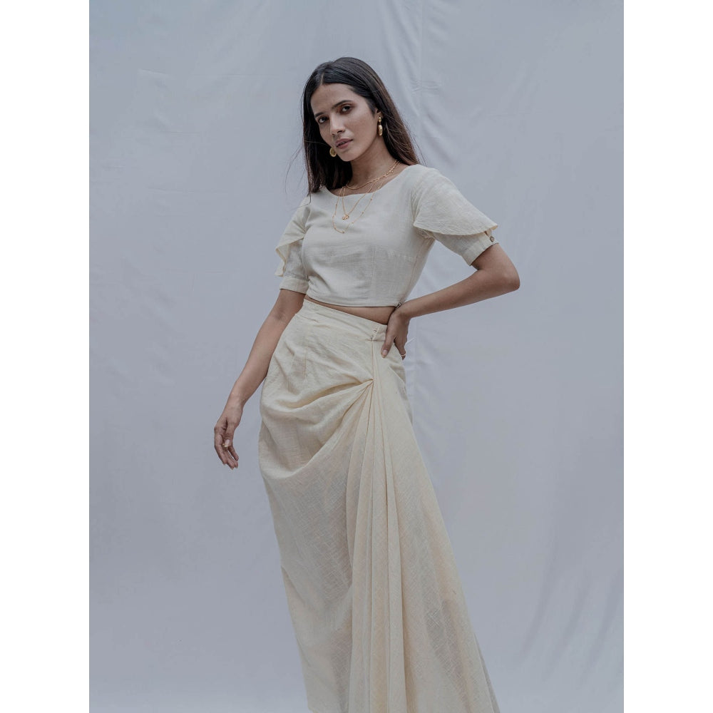 Bohame Off White Iren Top , Skirt And Short (Set Of 3)