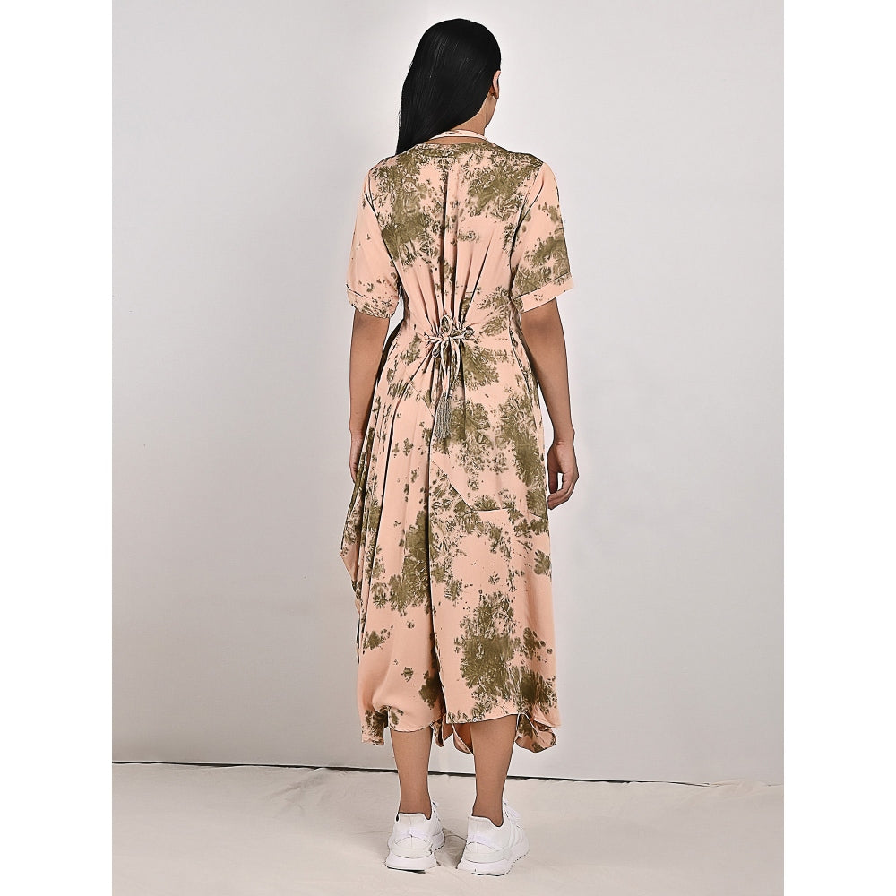 Bohame Freya Two-Way Tie Dye Dress Cum Jumpsuit with Neckpiece (Set of 2)