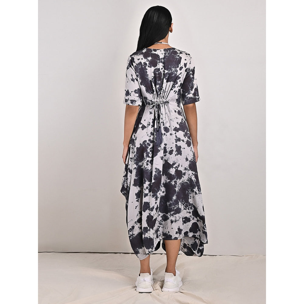 Bohame Emma Two- Way Tie Dye Dress Cum Jumpsuit with Neckpiece (Set of 2)