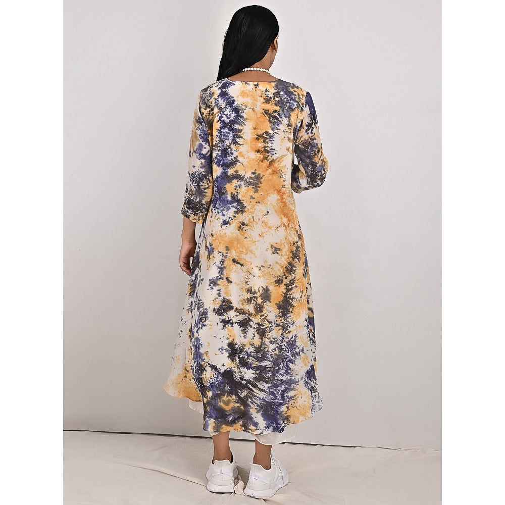 Bohame Aria High-Low Cowl Boho Dress with Neckpiece (Set of 2)