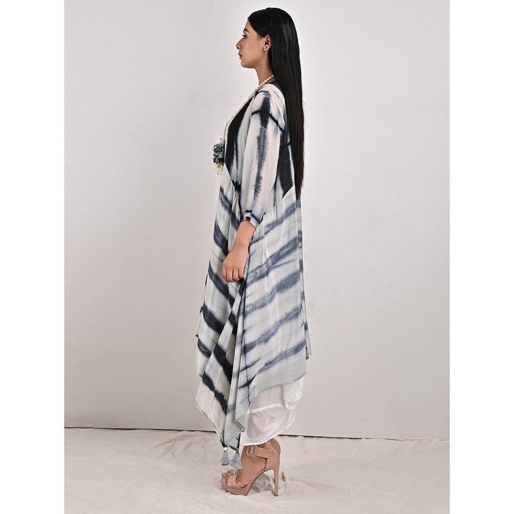 Bohame Fleur Tie-Dye Indo Western Dress with Neckpiece (Set of 2)