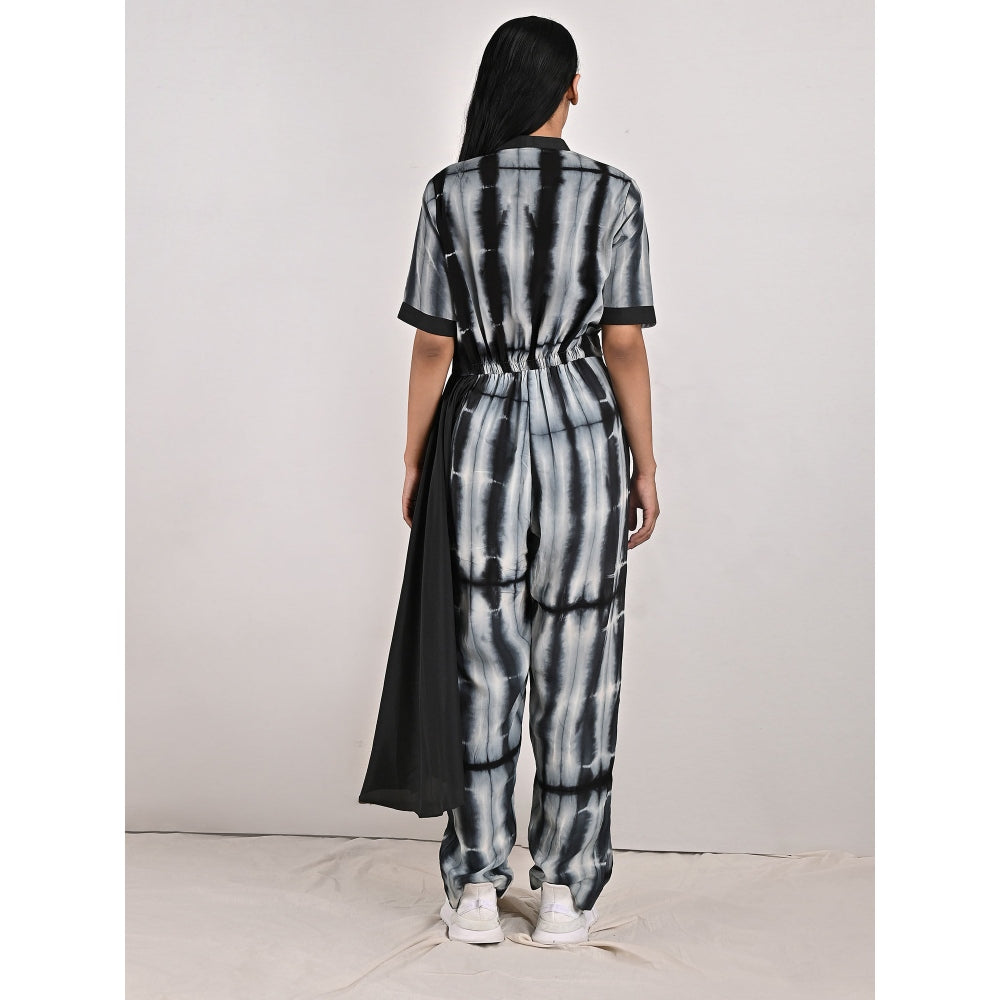 Bohame Verona Crepe Black & Grey Concept Saree