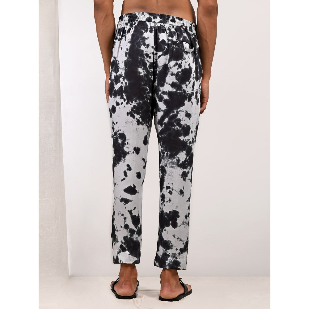 Bohame Grayson Light Grey and Black Kurta (Set of 2)