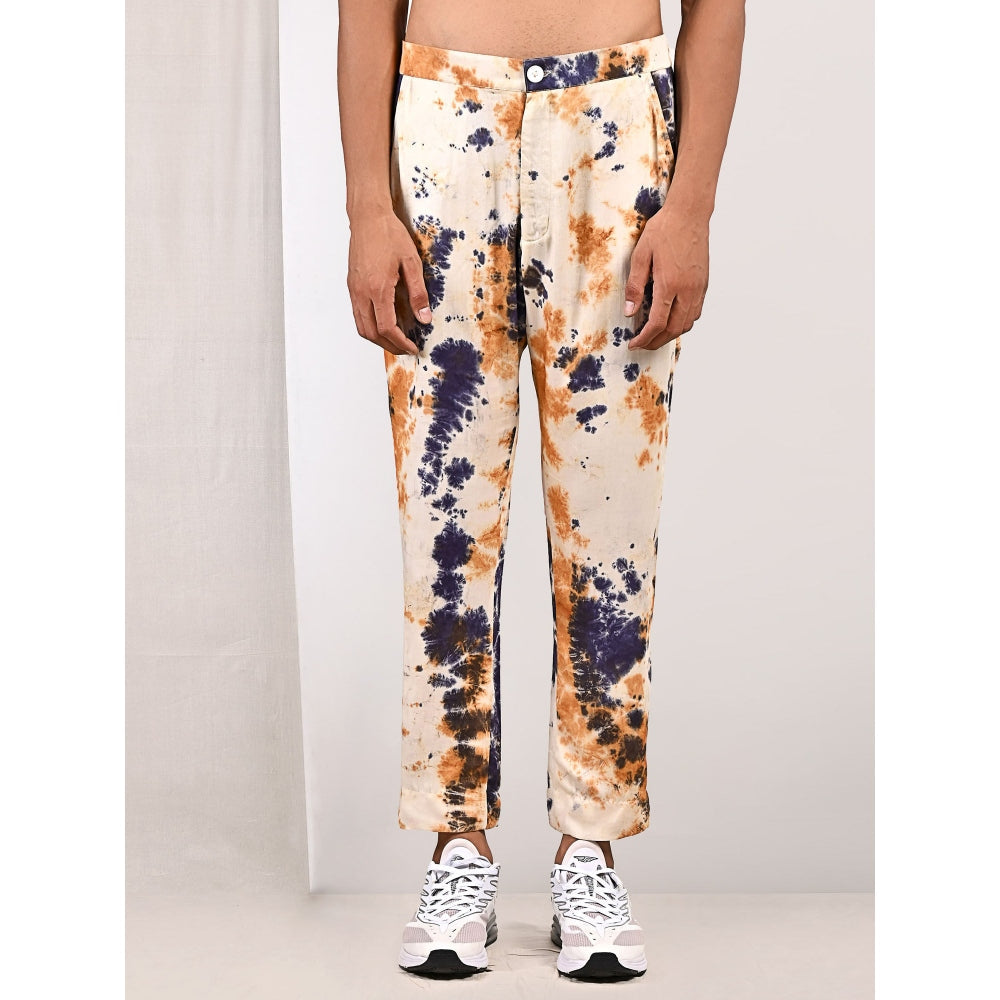 Bohame Aran Tie Dye Overlap Kurta and Jacket (Set of 3)