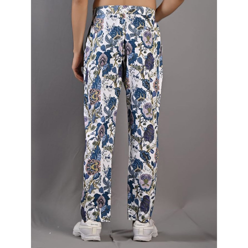 Bohame Daemyn Digital Print Off White & Blue Kurta (Set of 2)