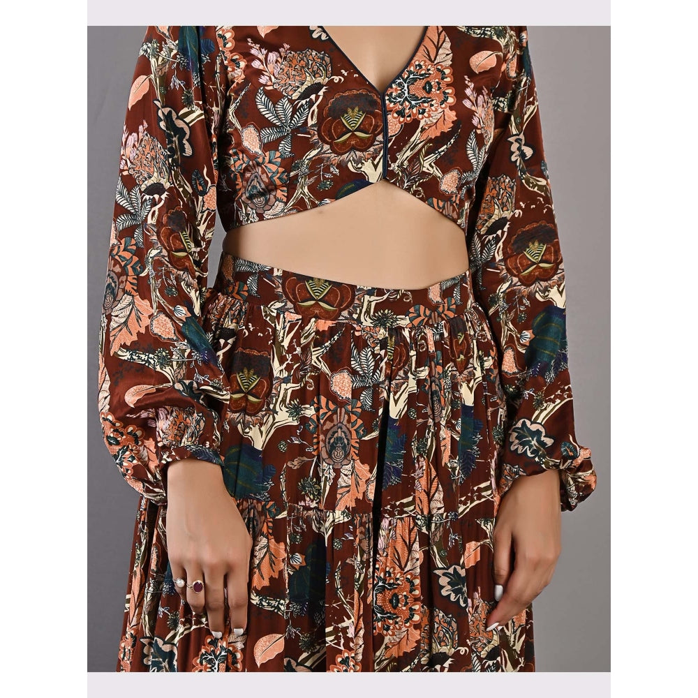 Bohame Zahara Multi-Maroon Sharara (Set of 2)