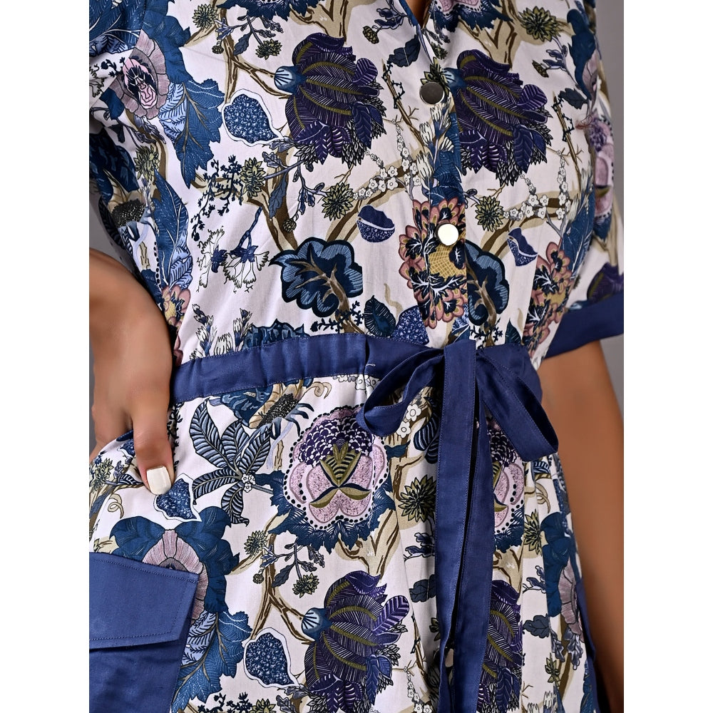 Bohame Delphine Multi & Off White Shirt Dress