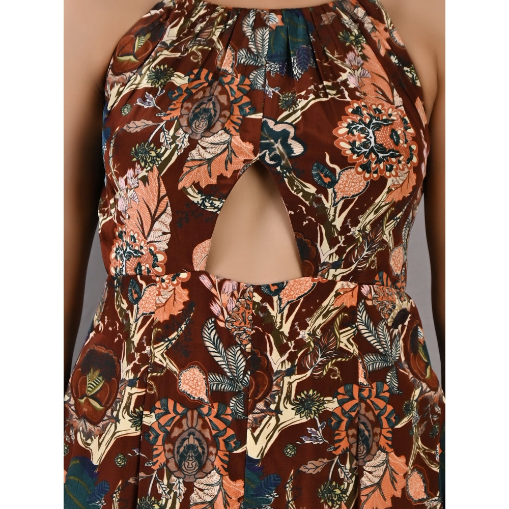 Bohame Primrose Multi & Maroon Jumpsuit