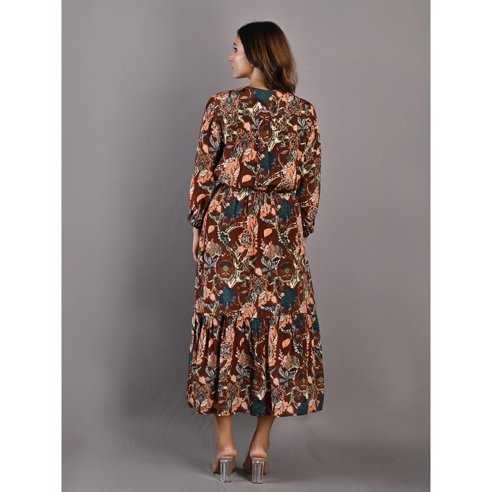 Bohame Amaryllis Multi & Maroon Dress