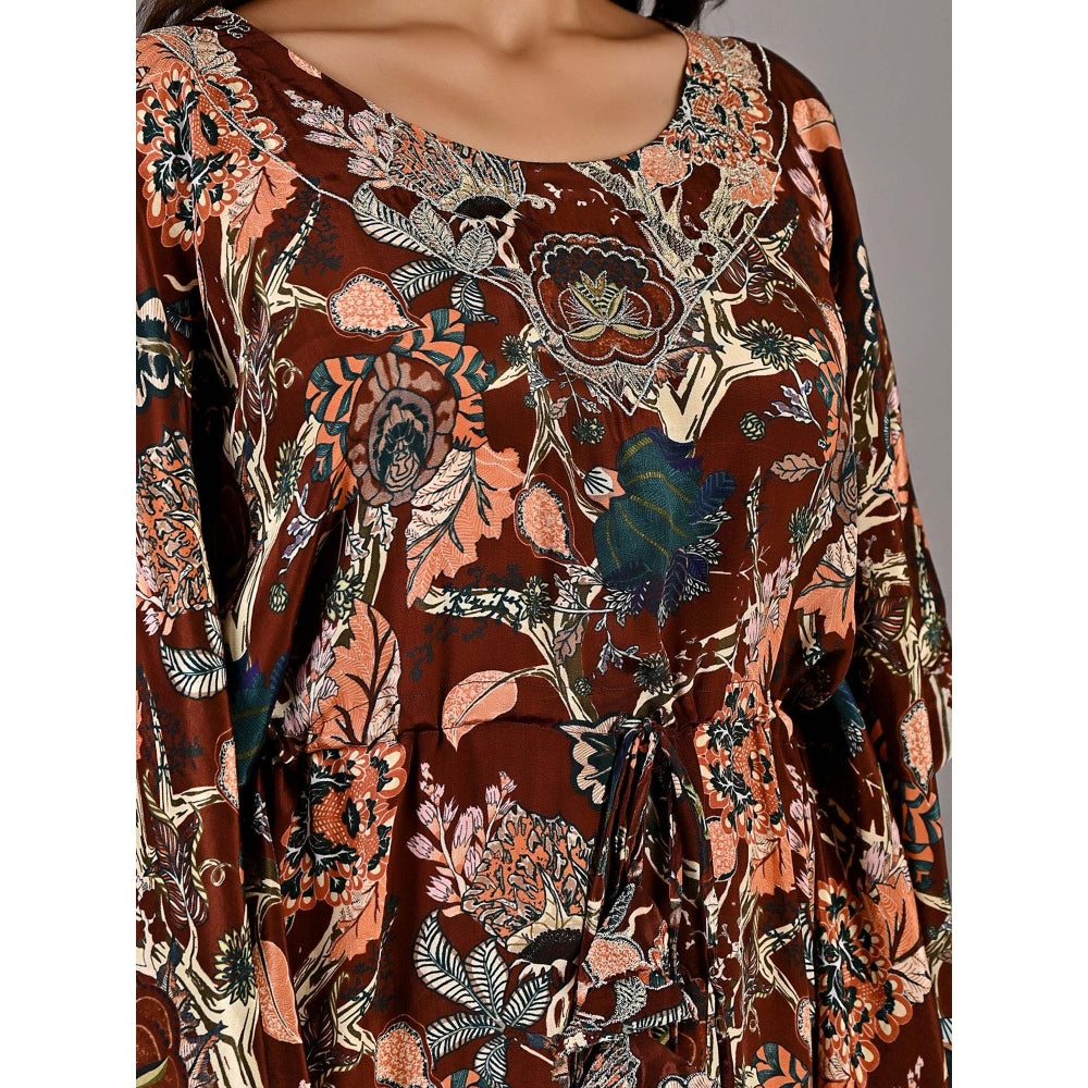 Bohame Raisa Multi & Maroon Kaftan